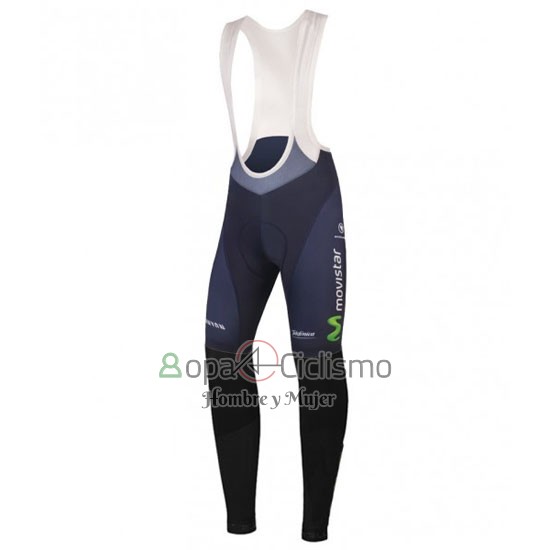 Movistar Ropa Ciclismo Culotte Largo 2016 Mangas Largas Verde y Azul